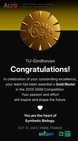 ACROBiosystems sponsored the Eindhoven University of Technology’s iGEM team