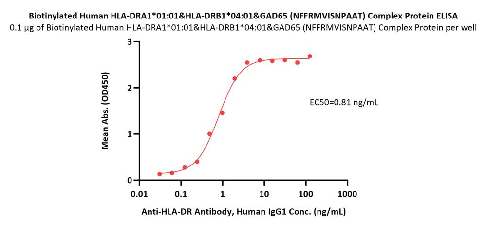 Biotinylated Human HLA-DRA1*01:01&HLA-DRB1*04:01&GAD65 (NFFRMVI