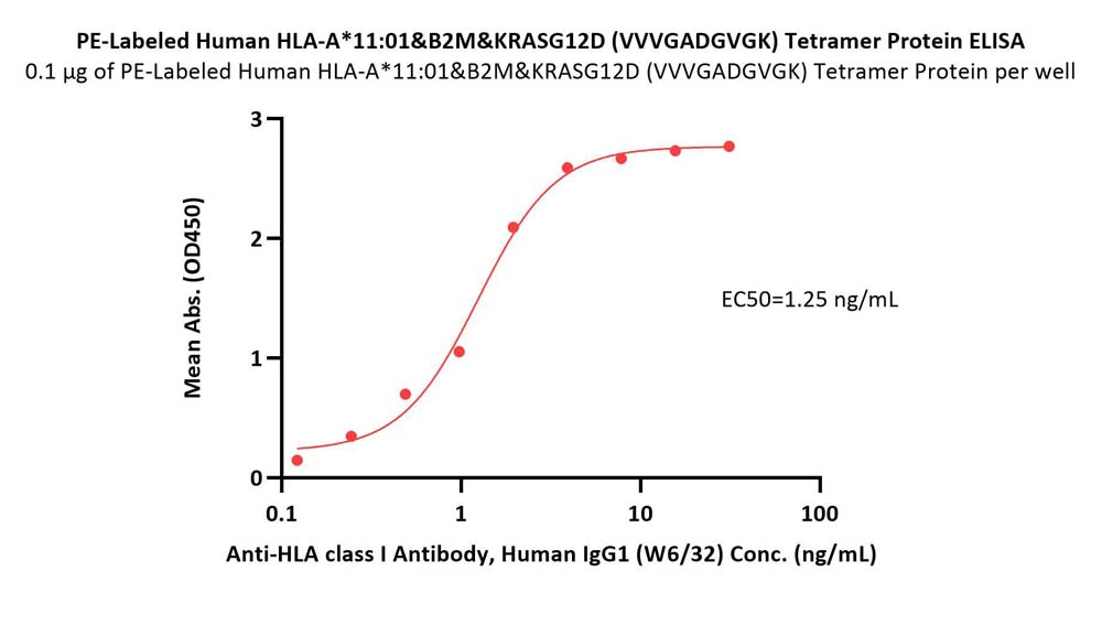 PE-Labeled Human HLA-A*11:01&B2M&KRASG12D (VVVGADGVGK) Tetramer