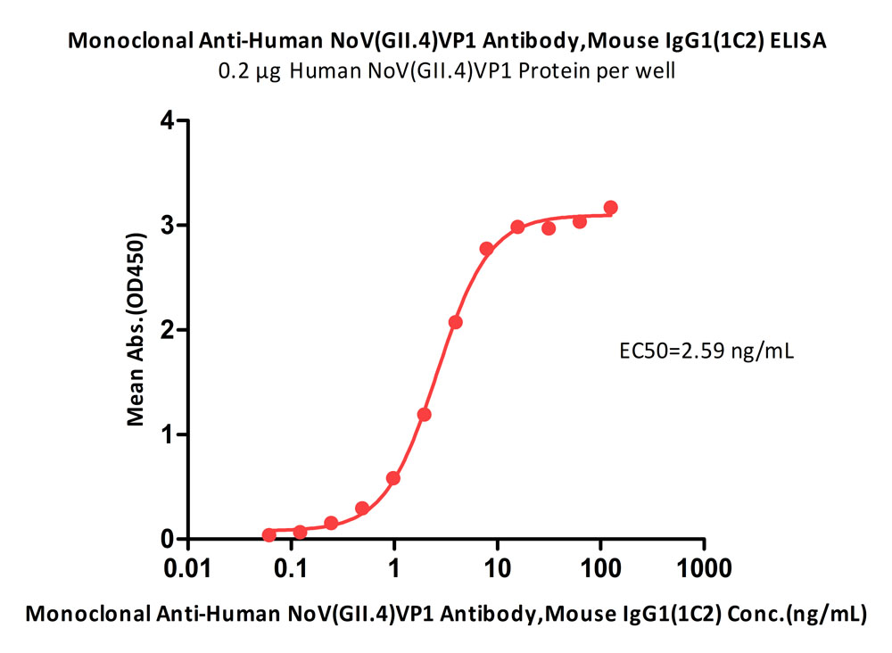 Monoclonal Anti-Human NoV(GII.4)VP1 Antibody, Mouse IgG1 (1C2)
