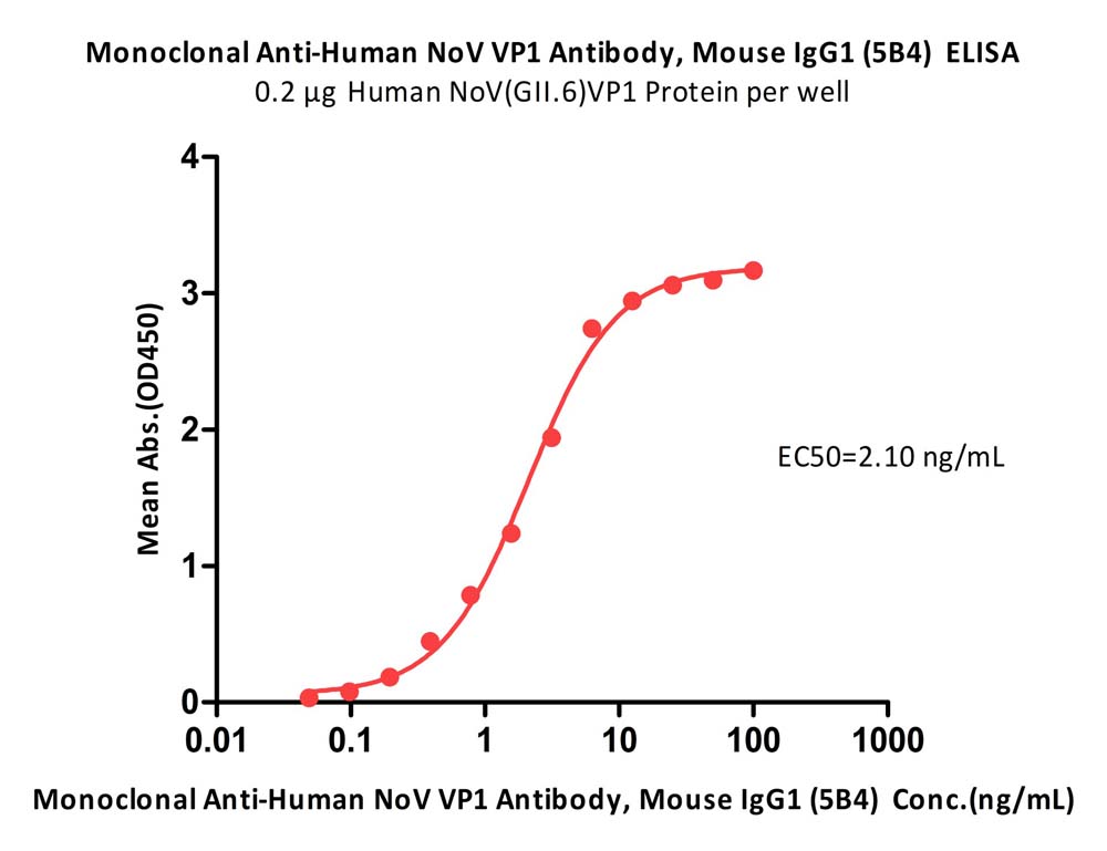 Monoclonal Anti-Human NoV VP1 Antibody, Mouse IgG1 (5B4) (MALS