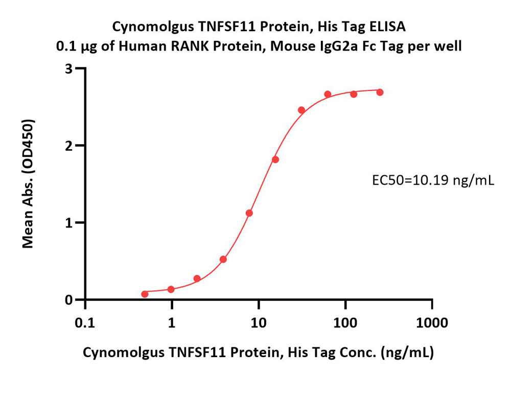 Cynomolgus TNFSF11 / RANKL / CD254 Protein, His Tag, active tri