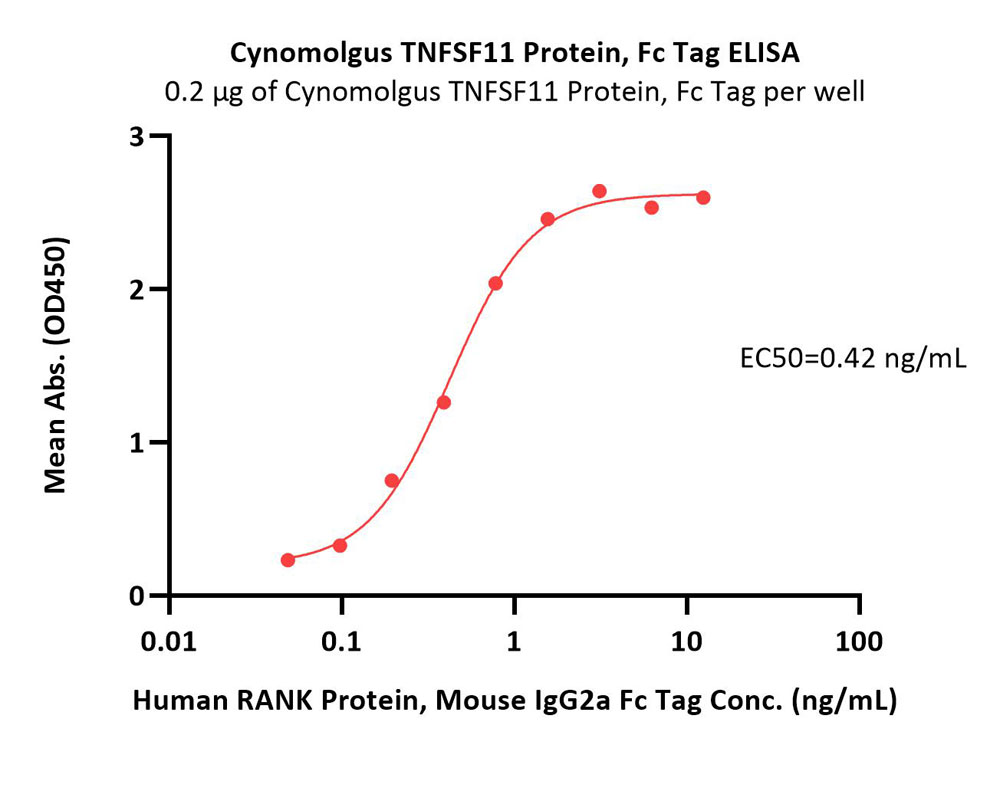 Cynomolgus TNFSF11 / RANKL / CD254 Protein, Fc Tag