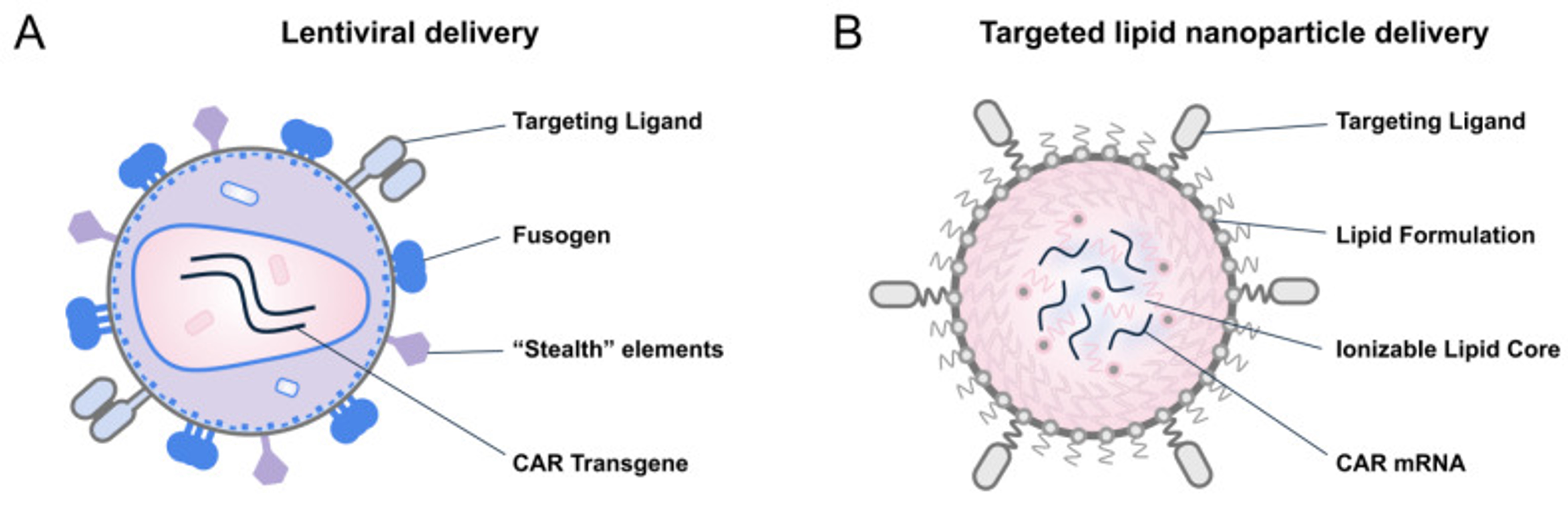 Advanced delivery systems for in situ CAR-T cell engineering