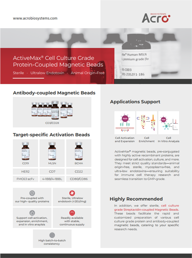 ActiveMax® Cell Culture Grade Protein-Coupled Magnetic Beads &  Custom Service