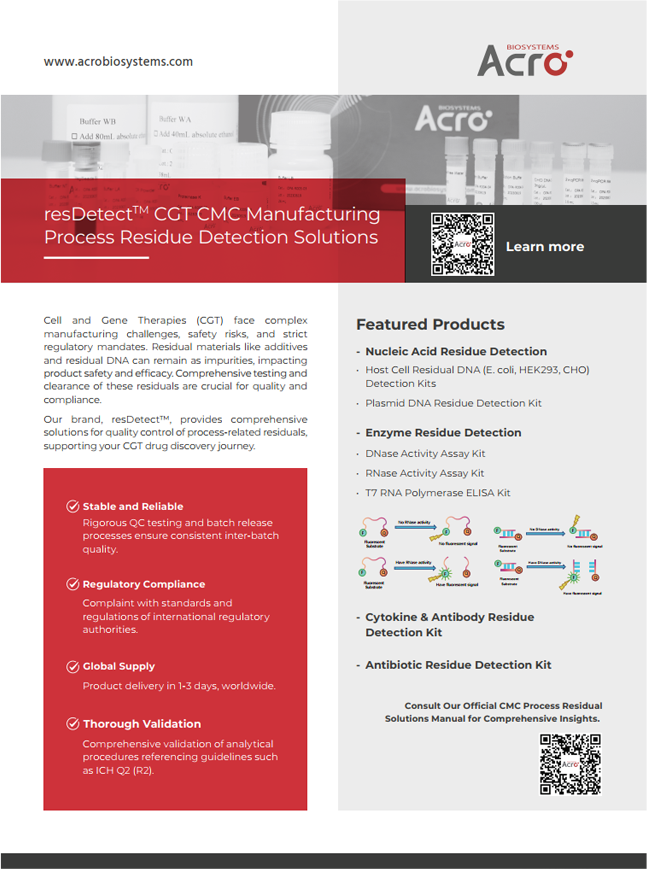 resDetectTM CGT CMC Manufacturing Process Residue Detection Solutions
